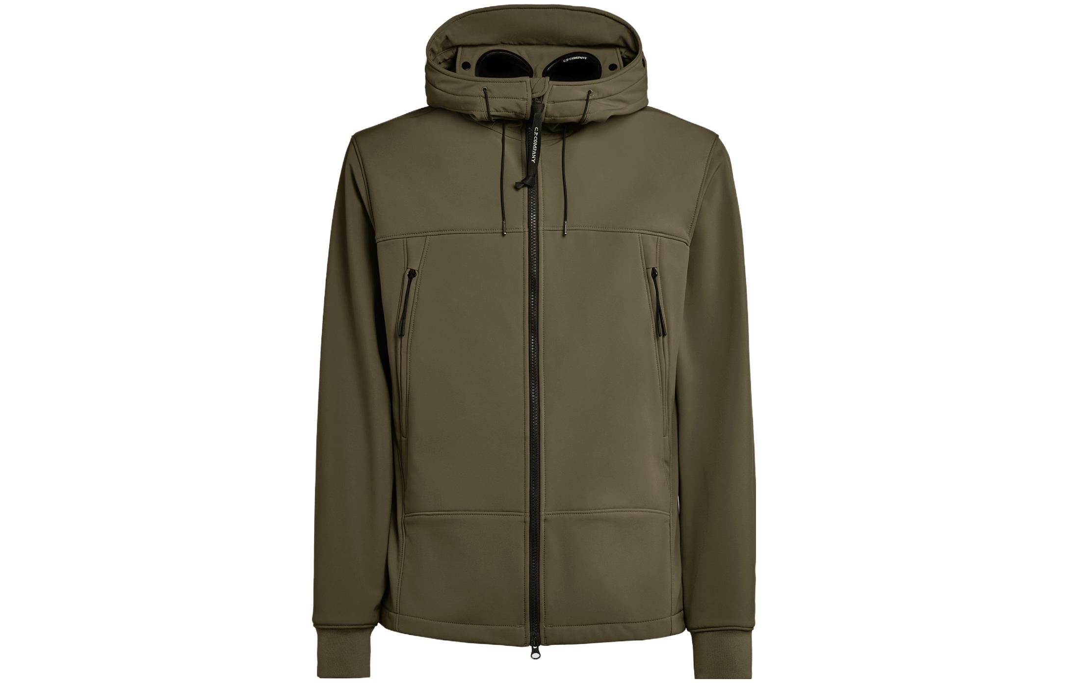 C.P. Company FW23 Goggle Hooded Softshell Jacket Ivy Green Outerwear 15CMOW002A006097A683