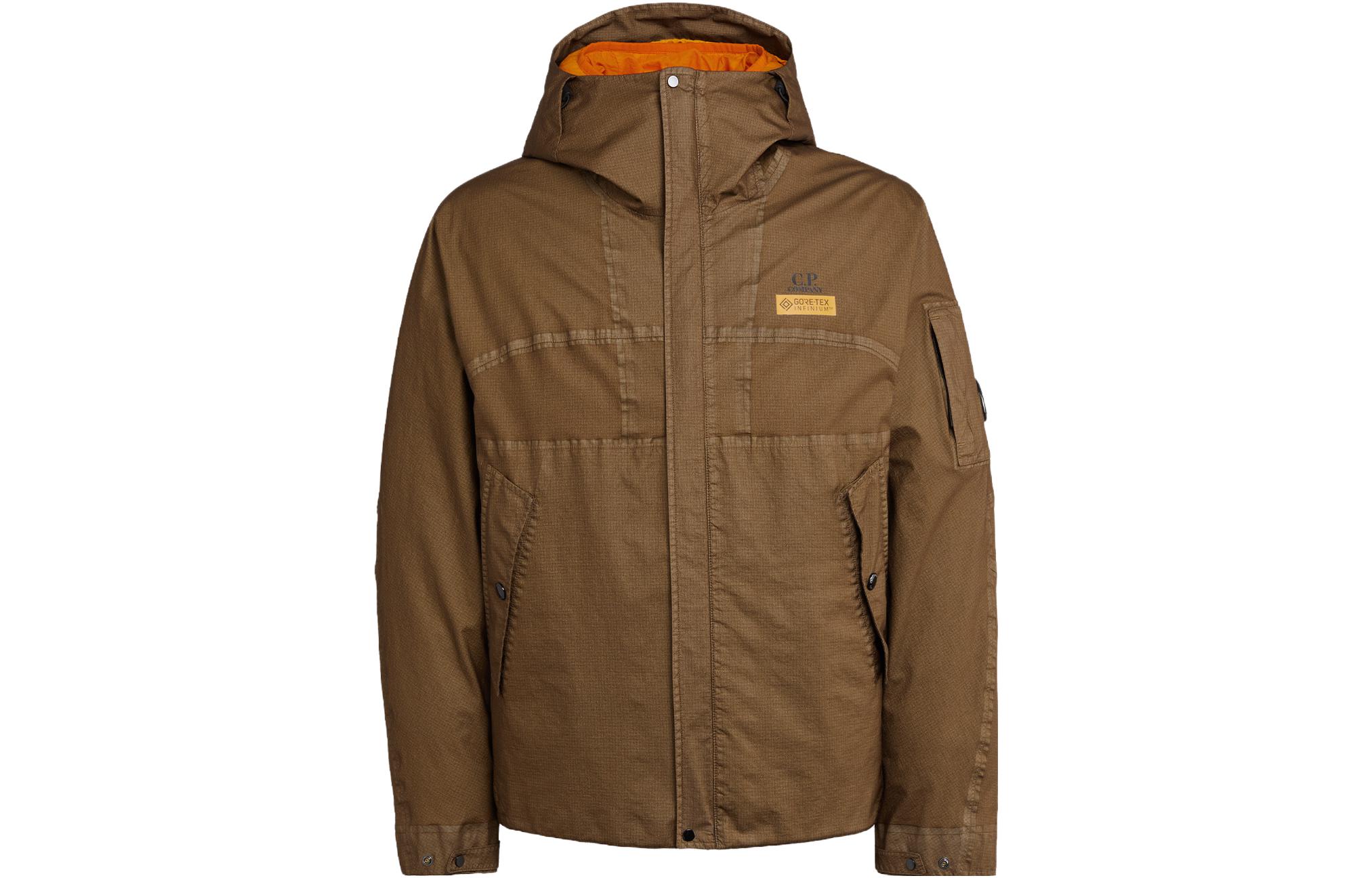 C.P. Company FW23 Gore G Full-Zip Detachable Hood Jacket Yellow Mens 15CMOW104A006366G420