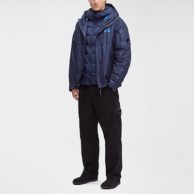 C.P. 컴퍼니 FW23 고어 G 풀집 후드 탈착 재킷 남성 블루. 15CMOW104A006366G880 Details for C.P. 컴퍼니 FW23 고어 G 풀집 후드 탈착 재킷 남성 블루. 15CMOW104A006366G880