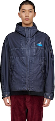 C.P. 컴퍼니 FW23 고어 G 풀집 후드 탈착 재킷 남성 블루. 15CMOW104A006366G880 2