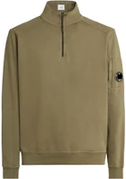 C.P. Company FW23 Half-Zip Ribbed Collar Sweatshirt Walnut Brown 15CMSS035A002246G653 C.P. Company FW23 Half-Zip Ribbed Collar Sweatshirt Walnut Brown 15CMSS035A002246G653