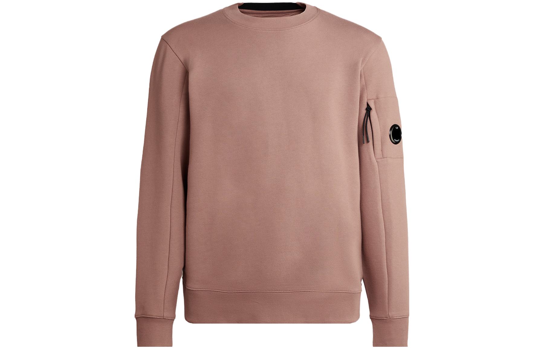 C.P. Company FW23 Lens Detail Crewneck Long Sleeve Sweatshirt Cedarwood Pink Men 15CMSS022A005086W476