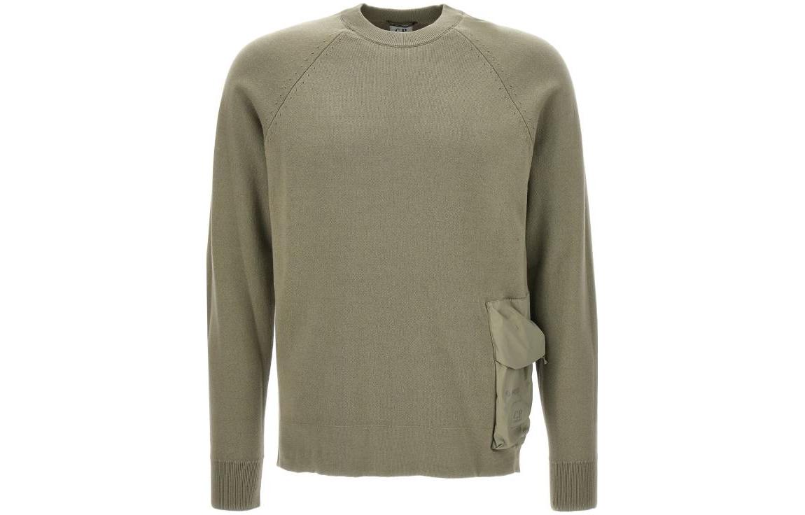 C.P. Company FW23 Metropolis Series Double Pocket Green Crewneck Sweatshirt Men 15CLKN020A006599A335
