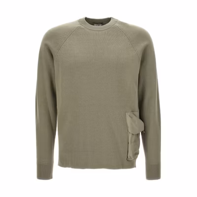 C.P. Company FW23 Metropolis Series Double Pocket Green Crewneck Sweatshirt Men 15CLKN020A006599A335