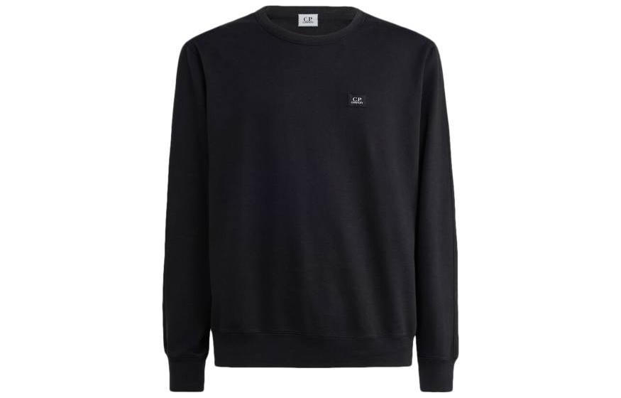 C.P. Company FW23 Navy Ribbed Knit Logo Crewneck Sweatshirt Men 15CMSS096A002246G888