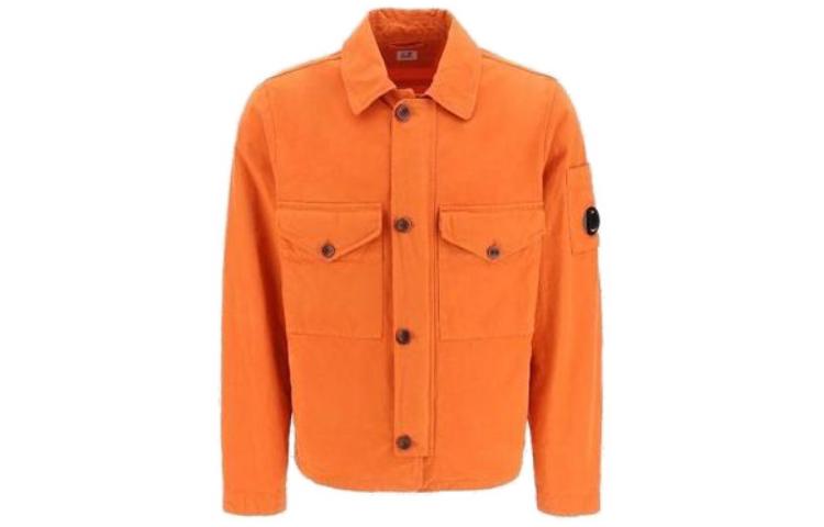 C.P. Company FW23 Orange Zip-Up Collared Jacket 14CMOS247A006354G-439