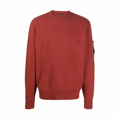 C.P. Company FW23 Plain Crewneck Long-Sleeve Pullover Sweatshirt Dark Orange 15CMSS008A006372R560