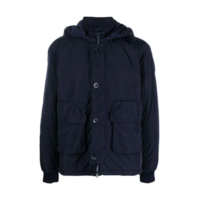C.P. Company FW23 Plain Navy Blue Casual Hooded Jacket 15CMOW020A005904G888