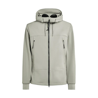 C.P. Company FW23 Sage Silver Goggle Hooded Softshell Jacket 15CMOW002A006097A335