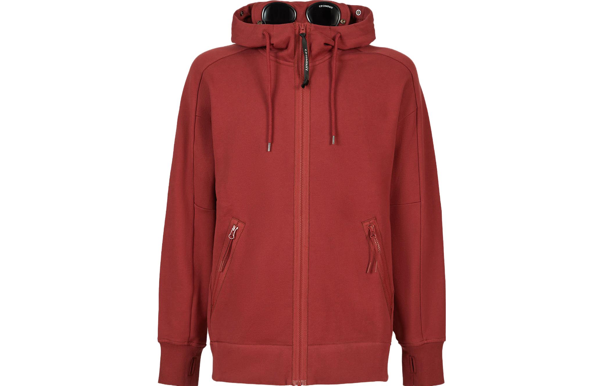 C.P. Company FW23 Solid Fleece Goggle Hoodie Men’s Tomato Red 15CMSS082A005086W560