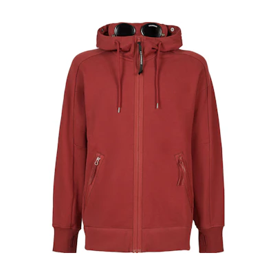 C.P. Company FW23 Solid Fleece Goggle Hoodie Men’s Tomato Red 15CMSS082A005086W560