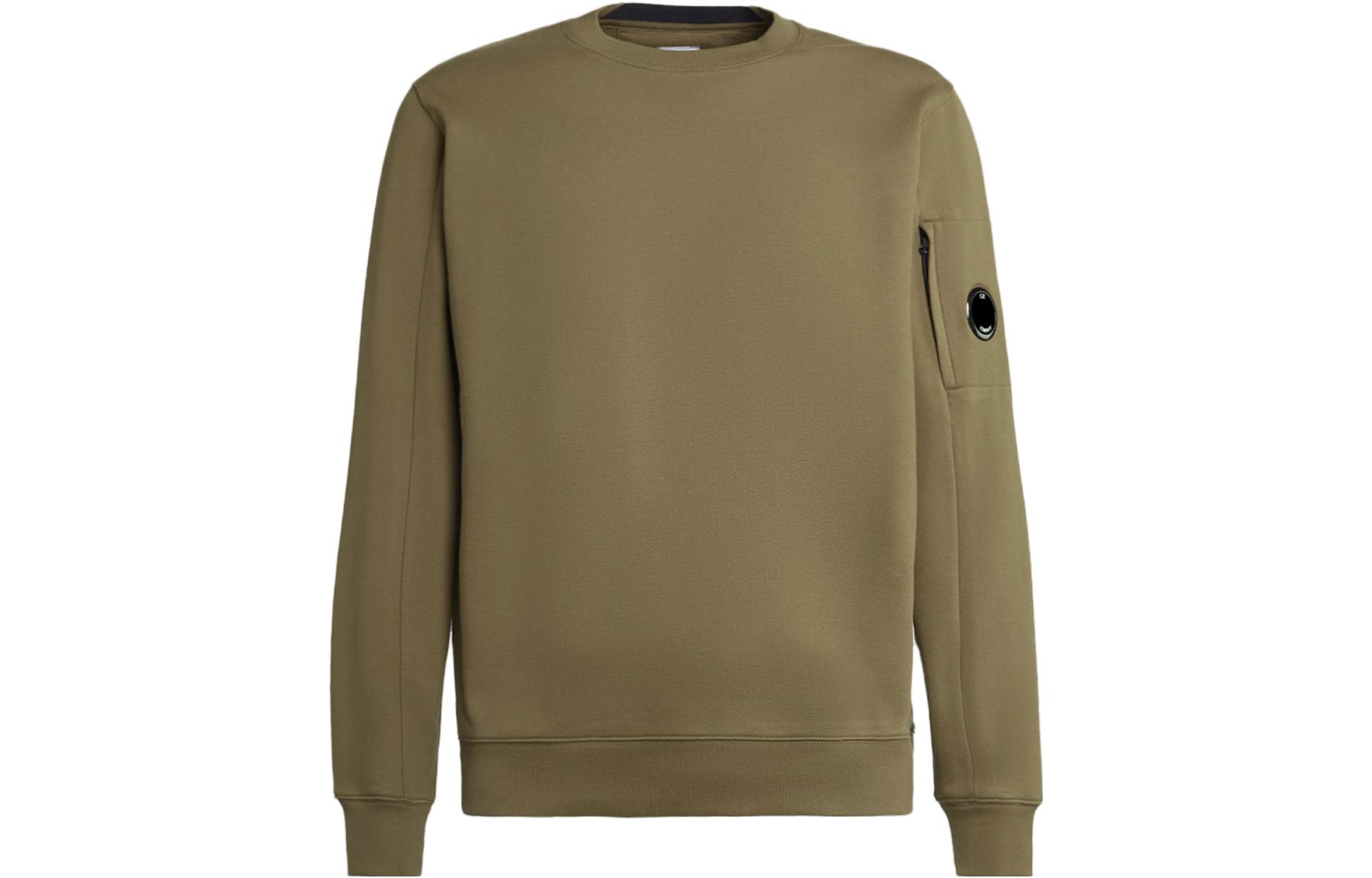 C.P. Company FW23 Solid Lens Detail Crewneck Sweatshirt Men’s Walnut Brown 15CMSS022A005086W653