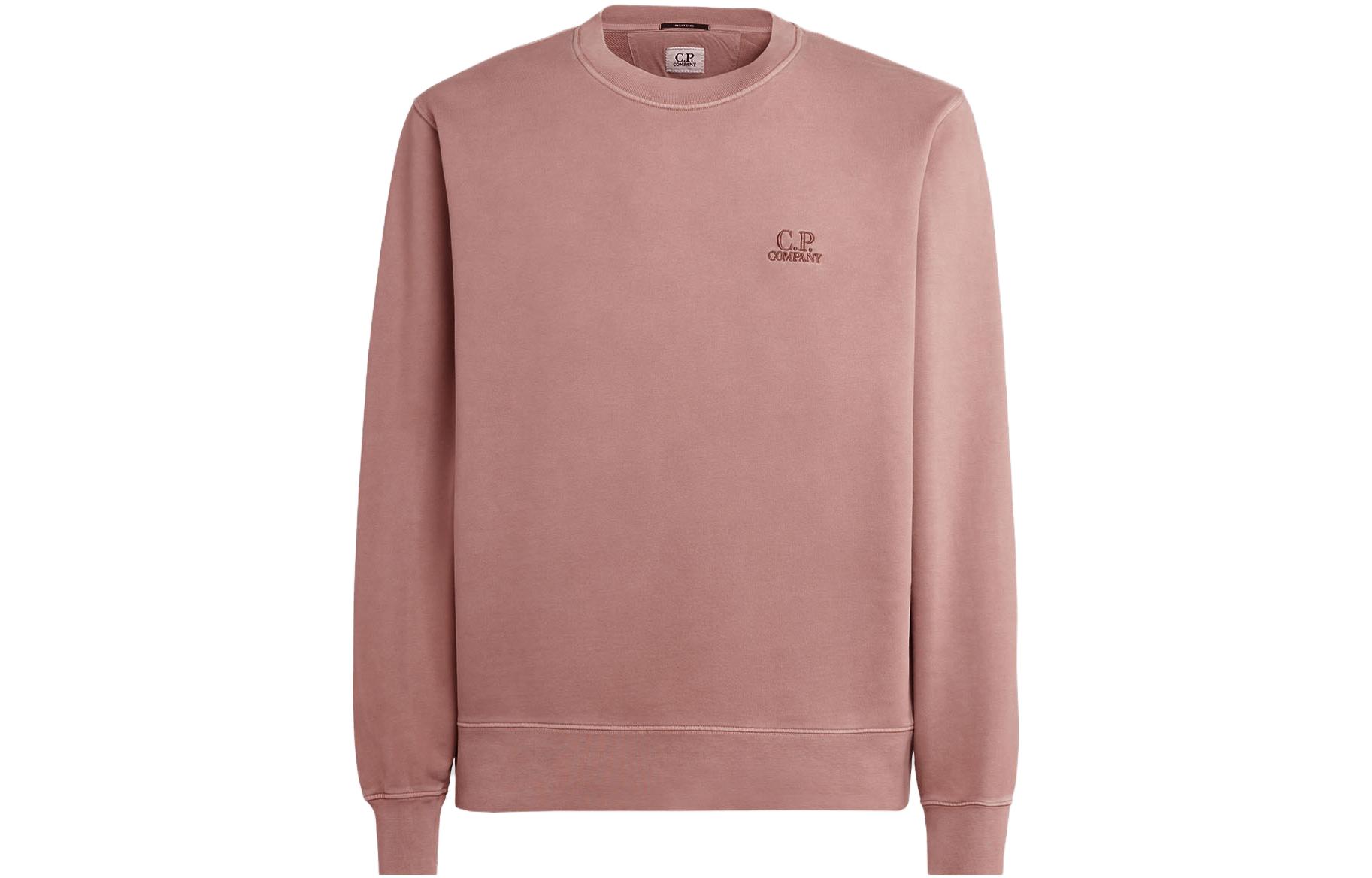 C.P. Company FW23 Solid Logo Crewneck Sweatshirt Men’s Cedarwood Pink 15CMSS008B006372R476