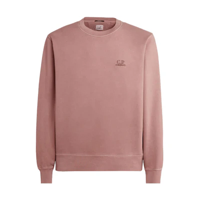 C.P. Company FW23 Solid Logo Crewneck Sweatshirt Men’s Cedarwood Pink 15CMSS008B006372R476