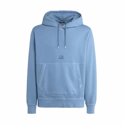 C.P. Company FW23 Solid Twill Fleece Hoodie Men’s Blue 15CMSS009B006372R818