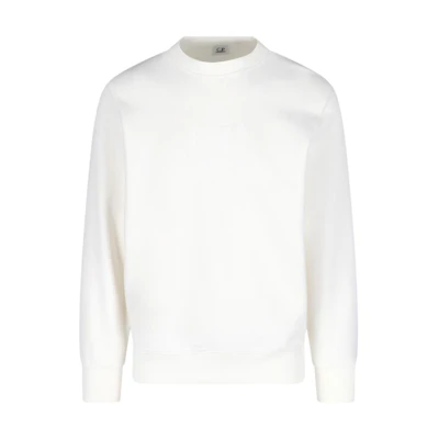 C.P. Company FW23 White Crewneck Long-Sleeve Sweatshirt 15CMSS113A005086W103