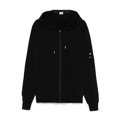 C.P. Company FW24 Black Hooded Zip-Up Sweatshirt CMSS057A002246G999