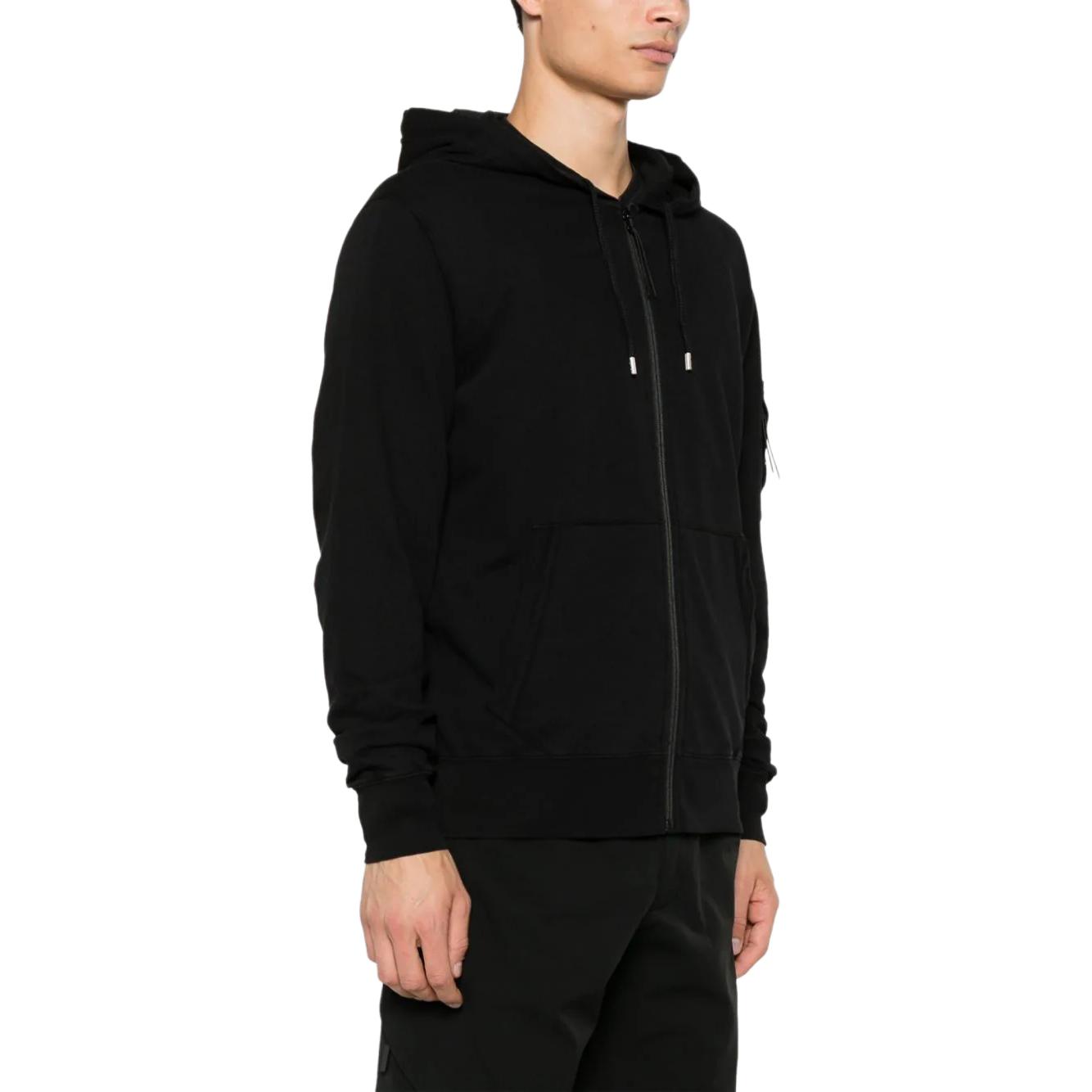 Shop C.P. カンパニー FW24 ブラック フーデッド ジップアップ スウェットシャツ CMSS057A002246G999
