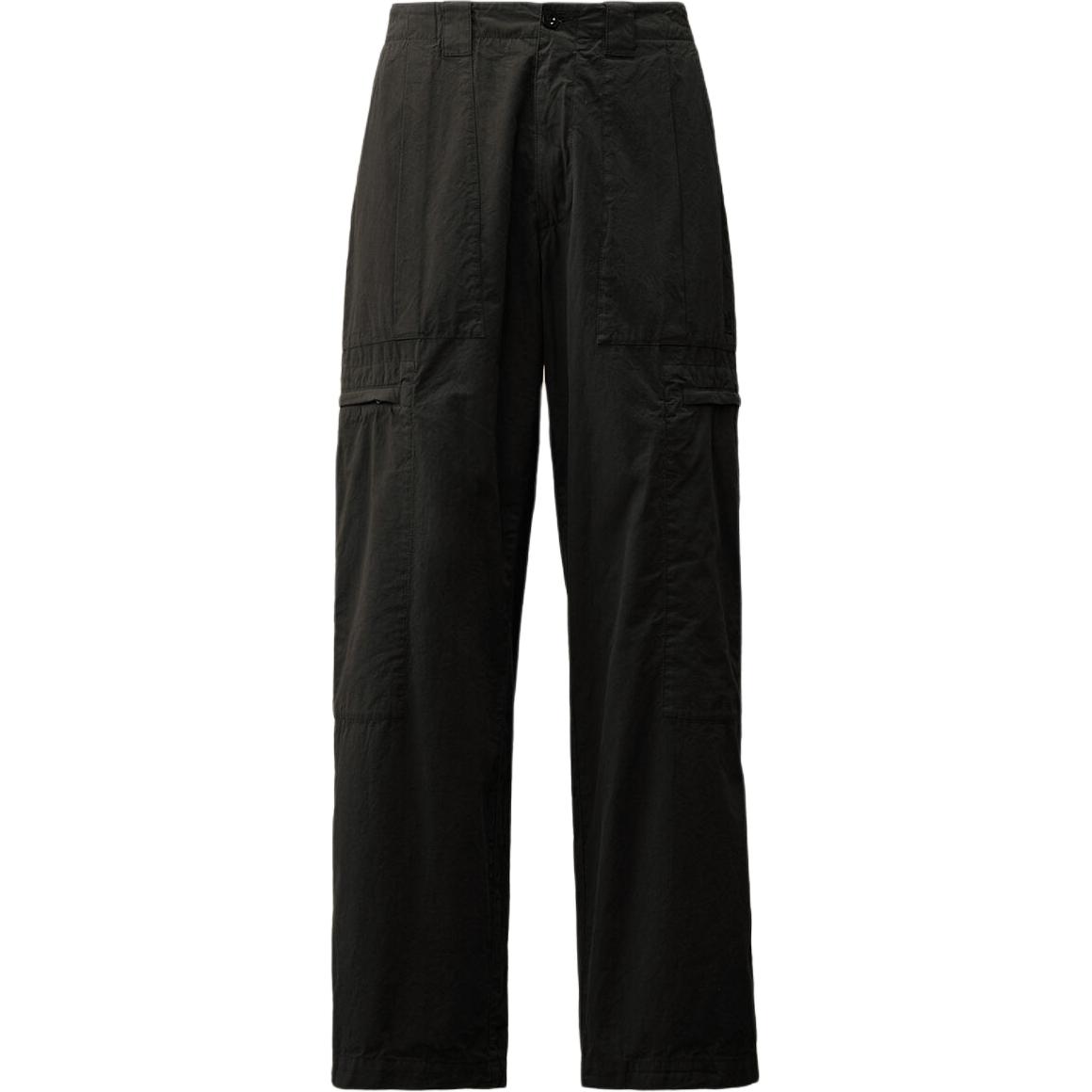 C.P. Company FW24  Loose Fit Embroidered Logo Patch Cargo Pants Black Sand. CMPA109A006134G995