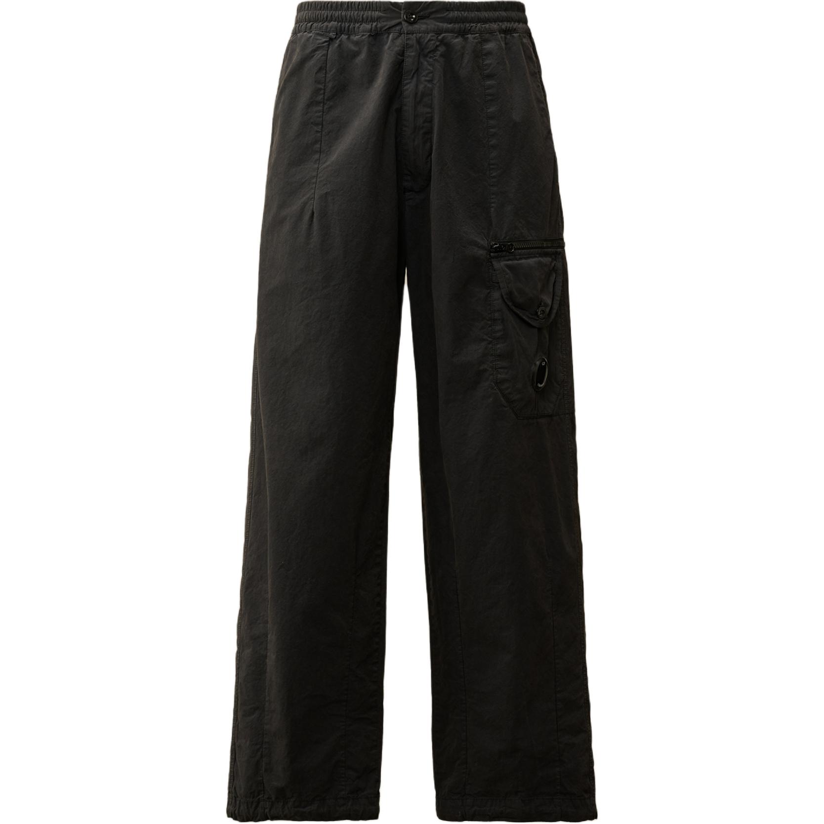 Order C.P. カンパニー FW24 ルーズフィット 刺繍ロゴパッチ カーゴパンツ ブラックサンド CMPA109A006134G995