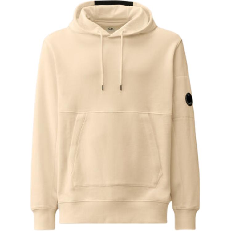 C.P. Company FW24 Beige Solid Color Hoodie Pullover Long Sleeve Fit CMSS023A005086W402