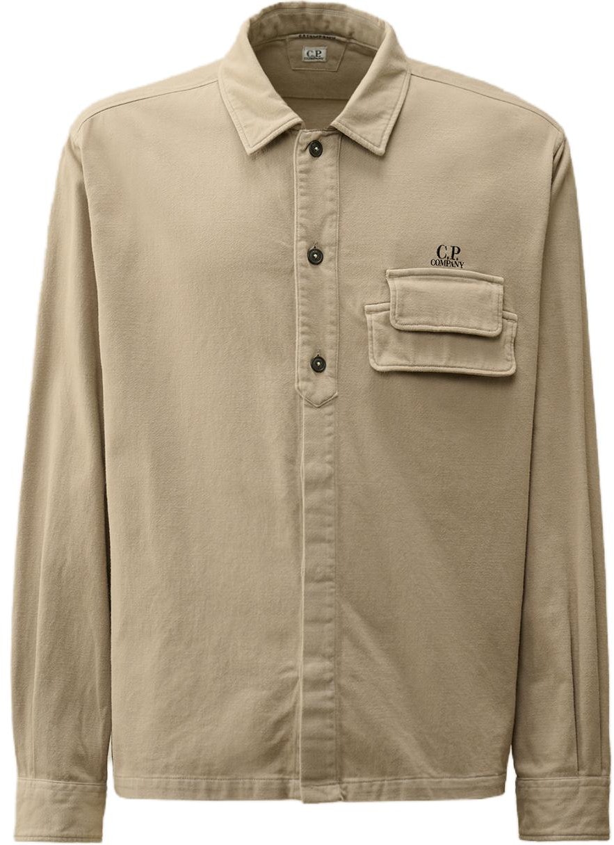 c-p-company-fw-24-buttoned-embroidered-logo-oversized-shirt-khaki-men-s-cmsh-159-a110181-g327