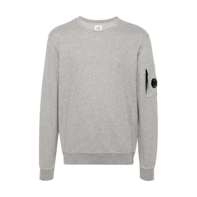 C.P. Company FW24 Crewneck Lens Detail Long Sleeve Sweatshirt Grey Men CMSS019A002246G-GRAY