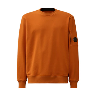 C.P. Company FW24 Crewneck Lens Detail Sweatshirt Mens Mumbai Brown CMSS023A005086W438