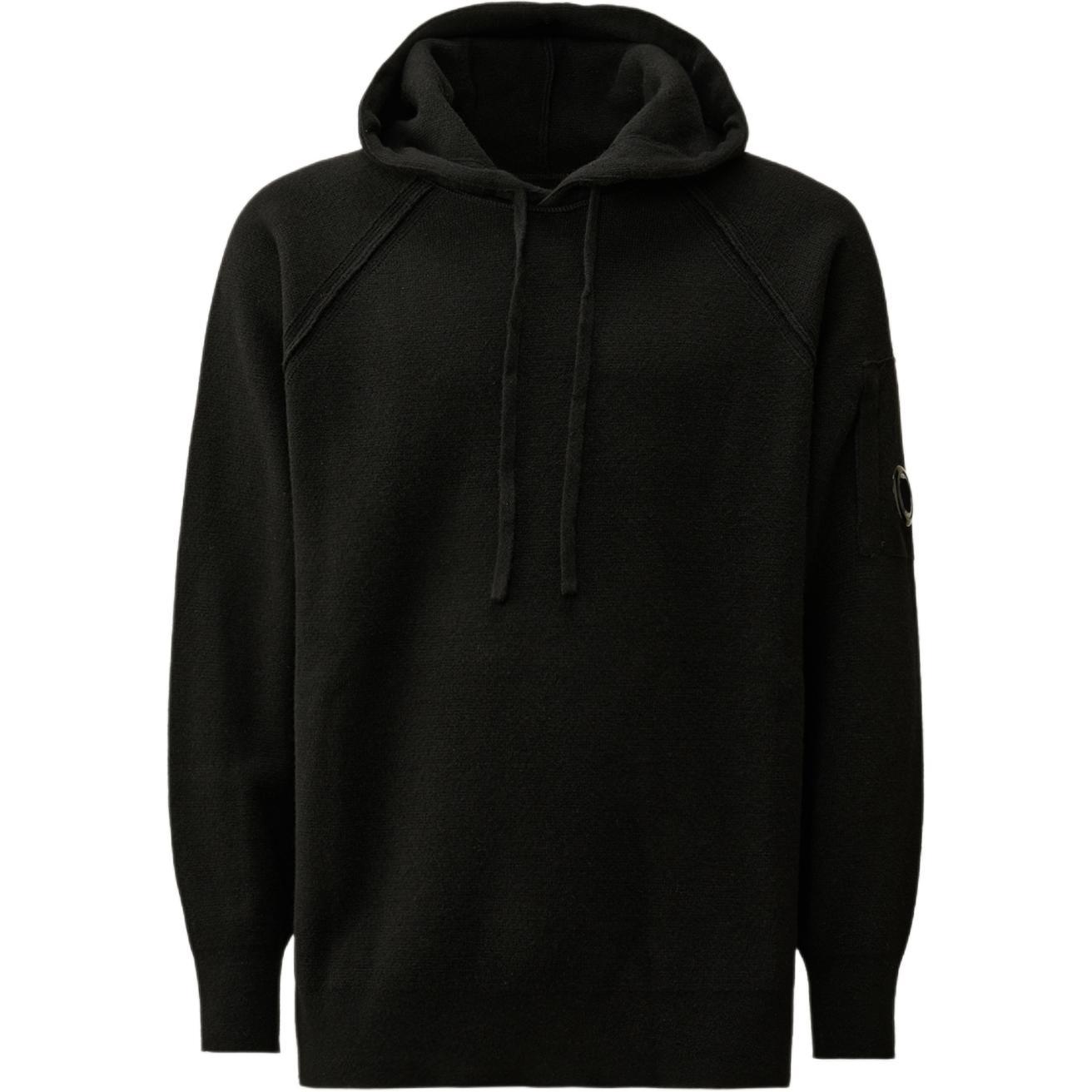Order C.P. 컴퍼니 FW24 고글 디테일 후드 래글런 슬리브 스웨터 남성 블랙 CMKN149A110149A999
