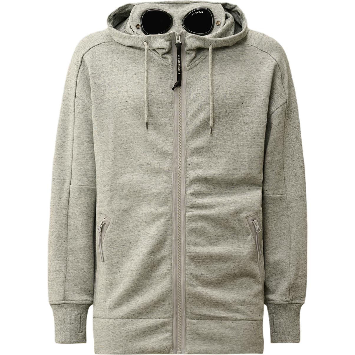 C.P. Company FW24 Goggle Zip Hoodie Grey Stone Mix Long Sleeve CMSS028A005086WM94