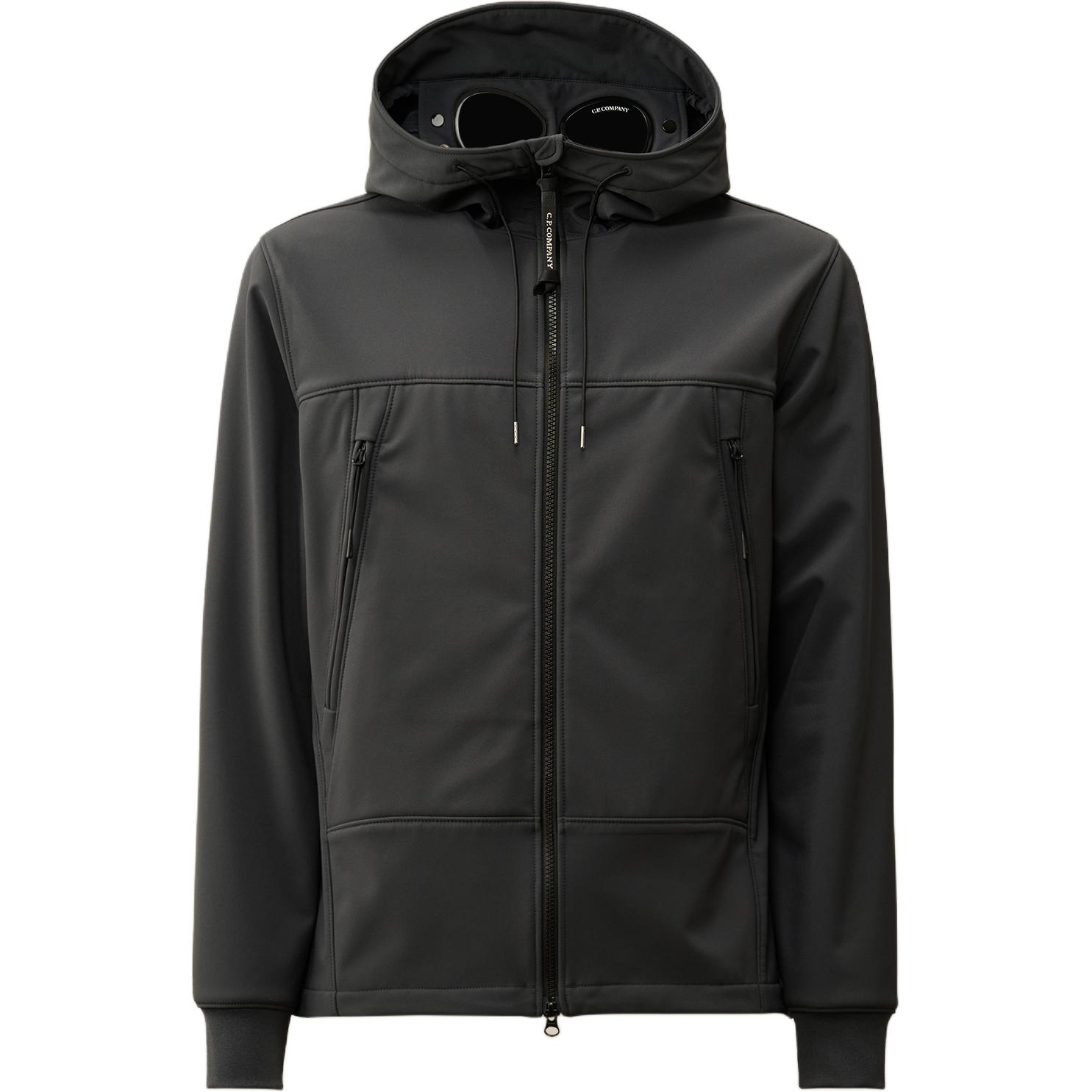 C.P. Company FW24 Goggle Zipper Hoodie Pocket Jacket  Black Sand. CMOW012A006097A995