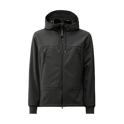 C.P. Company FW24 Goggle Zipper Hoodie Pocket Jacket Black Sand. CMOW012A006097A995