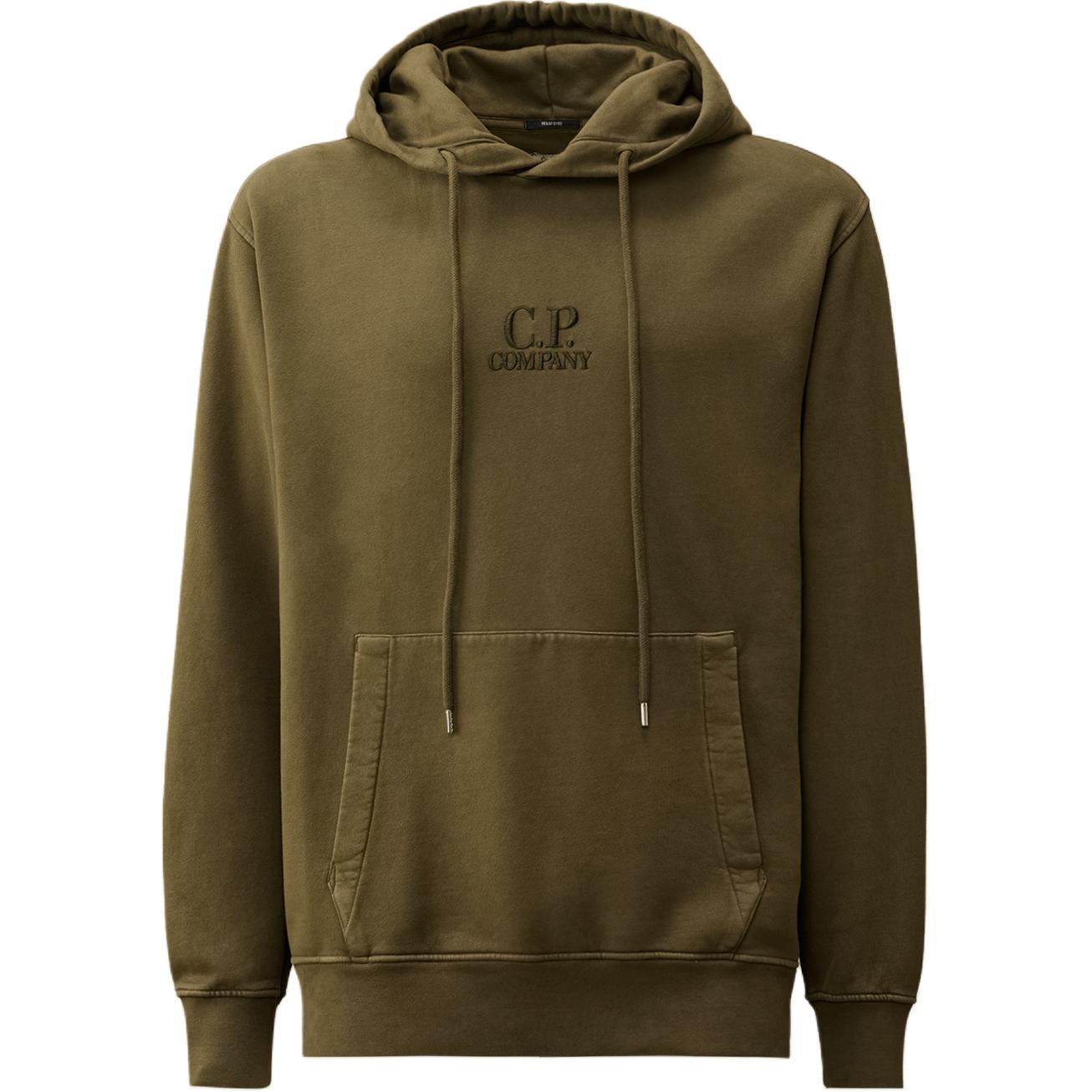 C.P. Company FW24 Green Embroidered Logo Oversized Hoodie for Men CMSS061B006372R674