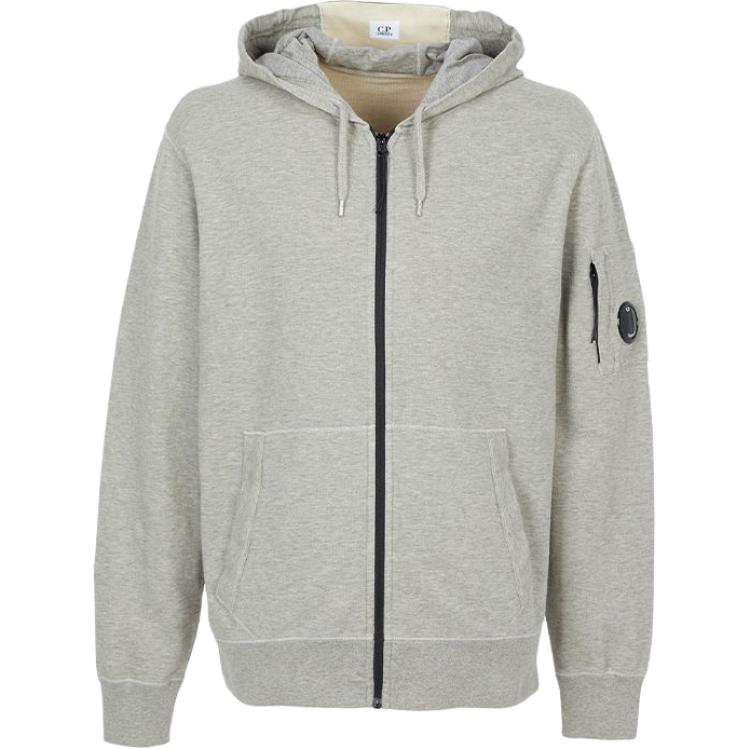 C.P. Company FW24 Grey Hoodie with Lens Detail and Drop Shoulder for Men CMSS057A002246GM94