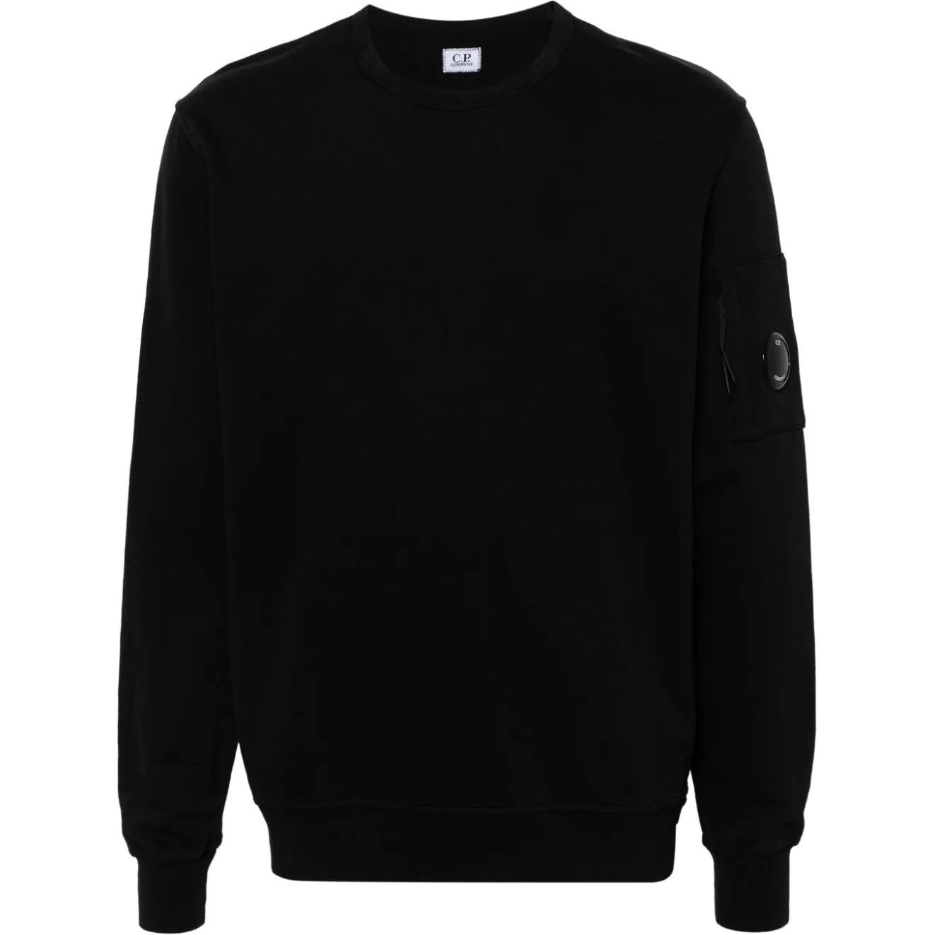 C.P. Company FW24 Lens Detail Black Crewneck Long Sleeve Sweatshirt CMSS019A002246G999