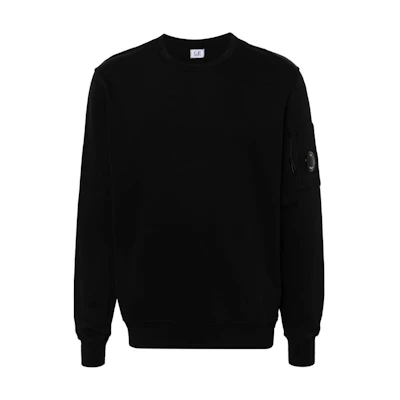 C.P. Company FW24 Lens Detail Black Crewneck Long Sleeve Sweatshirt CMSS019A002246G999