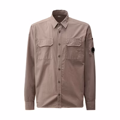 C.P. Company FW24 Lens Detail Button Pocket Long Sleeve Shirt Purple Dove - Men CMSH140A110143G735