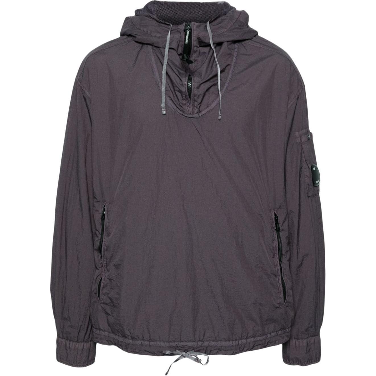 C.P. Company FW24 Lens Detail Crinkled Hoodie Deep Purple CMOS107A005783-PURPLE