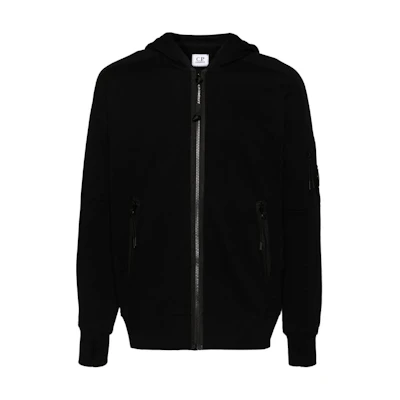 C.P. Company FW24 Lens Detail Hoodie Black Logo Sweatshirt CMSS025A005086W999