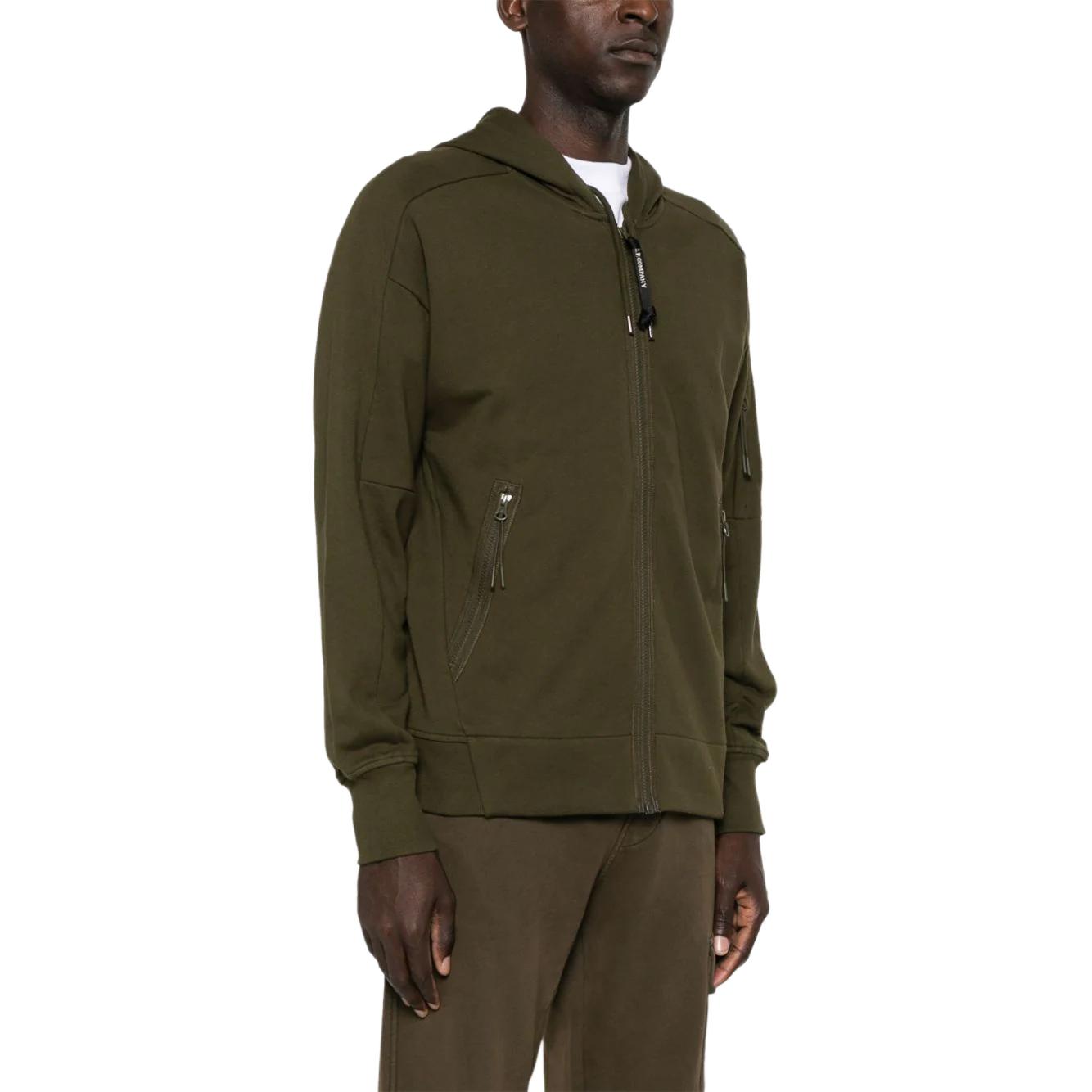 Purchase C.P. Company FW24 Hoodie Lensa Detail Ivy Green Logo Sweatshirt. CMSS025A005086W-GREEN