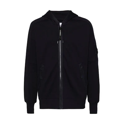 C.P. Company FW24 Lens Detail Hoodie Logo Print Navy Blue Men’s Sweatshirt CMSS025A005086W888