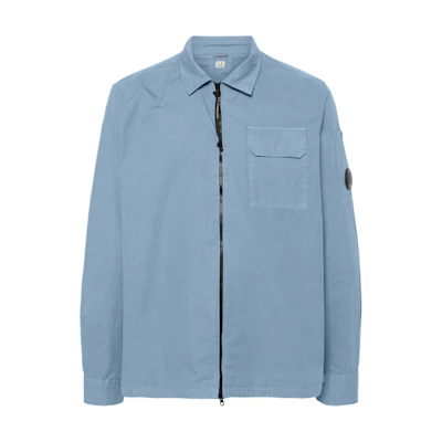 C.P. Company FW24 Lens Detail Zip-Up Jacket Men’s Light Blue CMOS124A110143G851