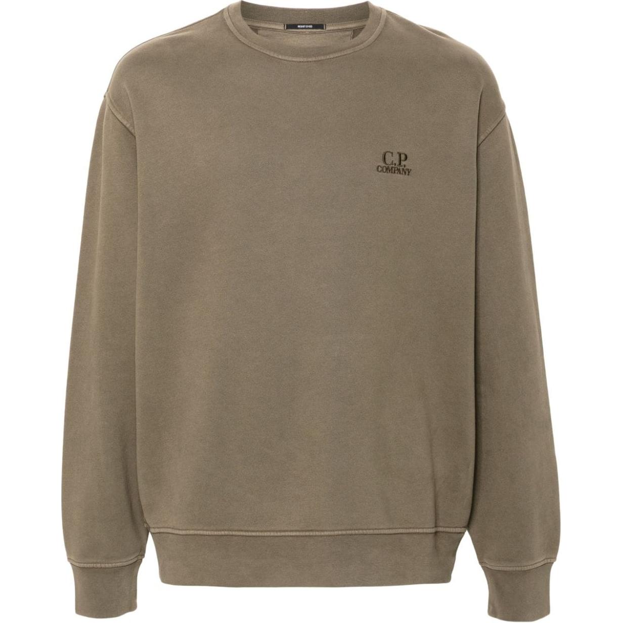 C.P. Company FW24 Logo Embroidered Crewneck Sweatshirt Men’s Moss Green CMSS060B006372R-GREEN