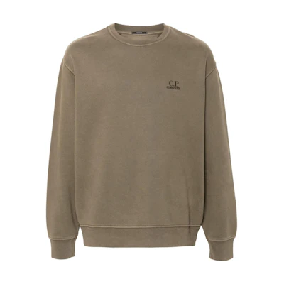 C.P. Company FW24 Logo Embroidered Crewneck Sweatshirt Men’s Moss Green CMSS060B006372R-GREEN