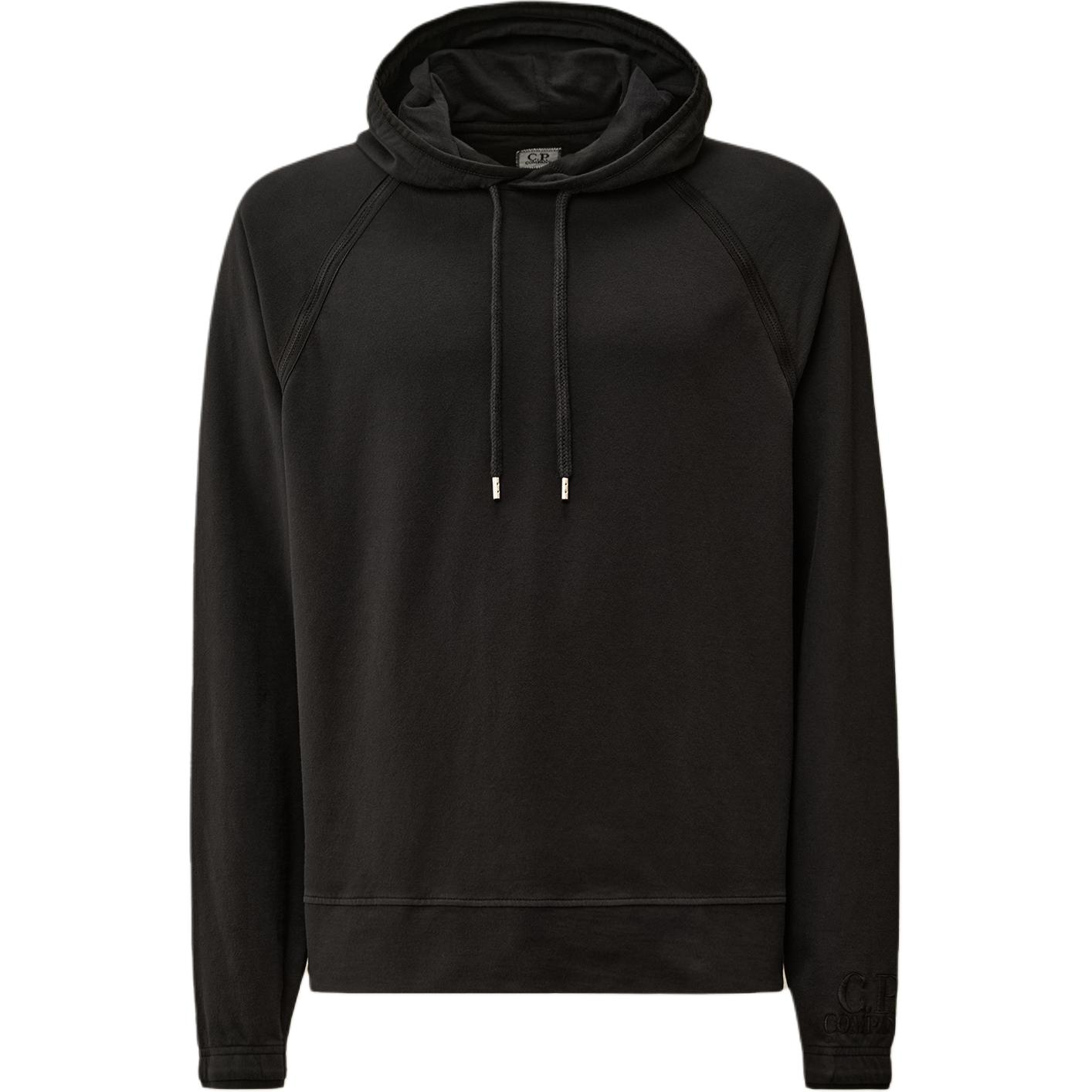 C.P. Company FW24 Logo Hoodie Raglan Long Sleeve Black CMSS070A002246G999