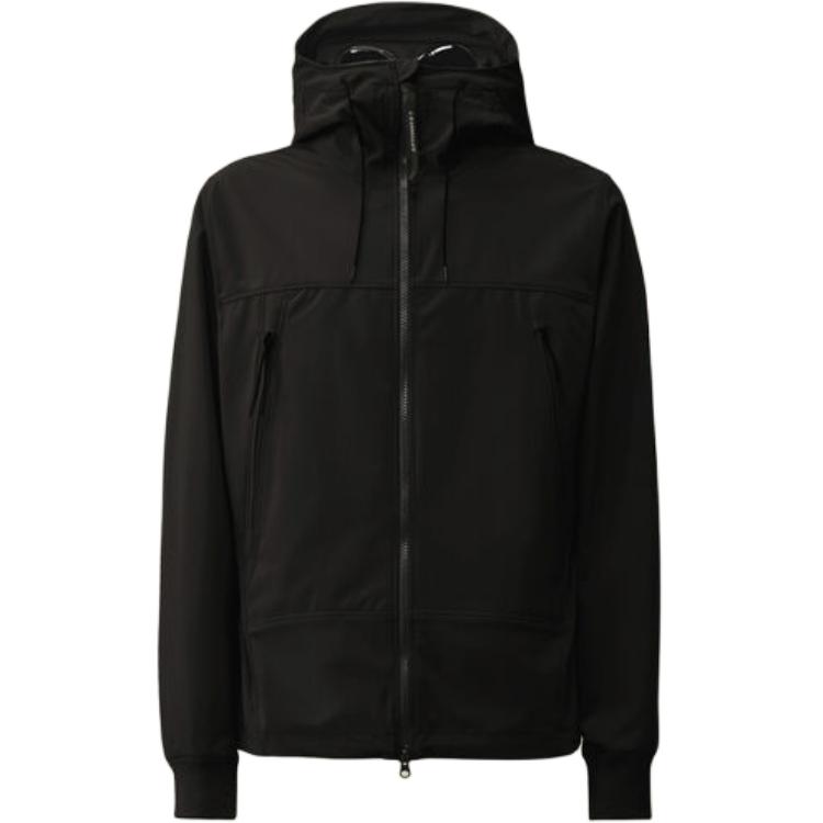 C.P. Company FW24 Minimalist Black Zip-Up Hoodie Jacket for Men 16CMOW002A005968A999