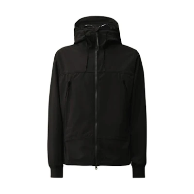 C.P. Company FW24 Minimalist Black Zip-Up Hoodie Jacket for Men 16CMOW002A005968A999