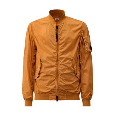 C.P. Company FW24 Orange Slim Fit Baseball Collar Zip Jacket for Men CMOW186A005864G437