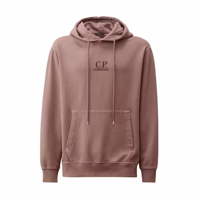 C.P. Company FW24 Oversized Hoodie with Embroidered Logo Purple Dove - CMSS061B006372R735