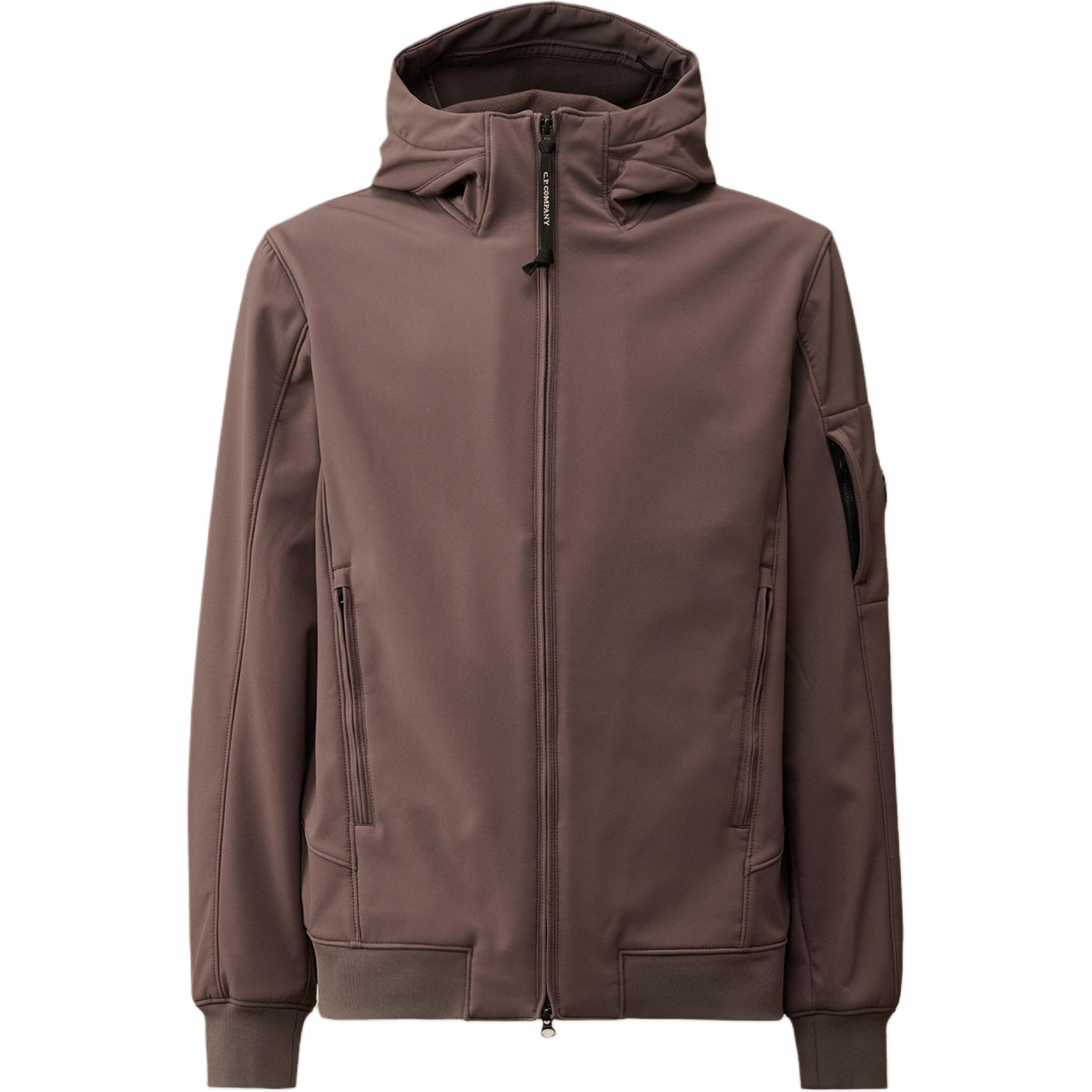 C.P. Company FW24 Purple Softshell Hooded Jacket with Goggle Lens Details Men CMOW013A006097A771